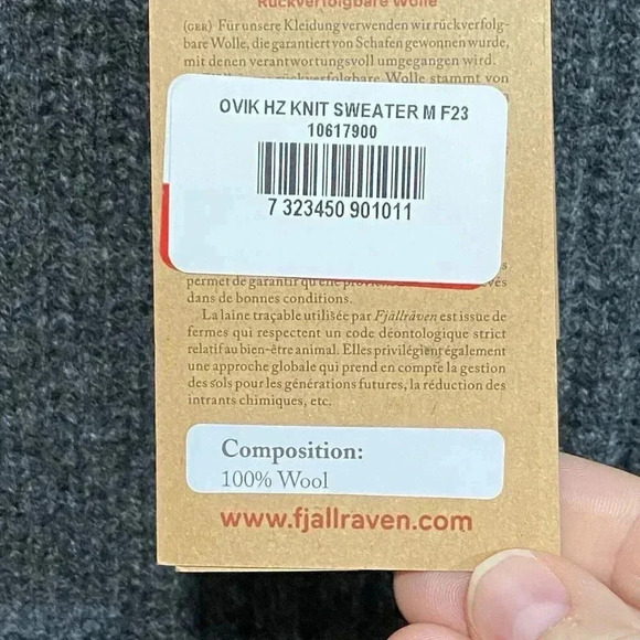FJALLRAVEN OVIK HALF ZIP KNIT SWEATER MENS DARK GREY HUNTING HIKING OUTDOORS NWT - Picture 11 of 14